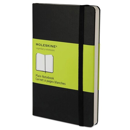 Moleskine Hard Cover Notebook, 1 Subject, Unruled, Black Cover, 5.5 x 3.5, 192 Sheets 701030
